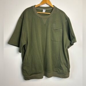 VINTAGE HABAND ACTIVE JOE PULLOVER POCKETED SWEATSHIRT OLIVE GREEN size 2X Fleec